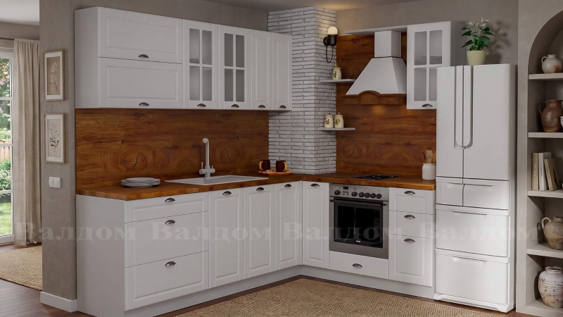 Кухня MDF бял мат 1