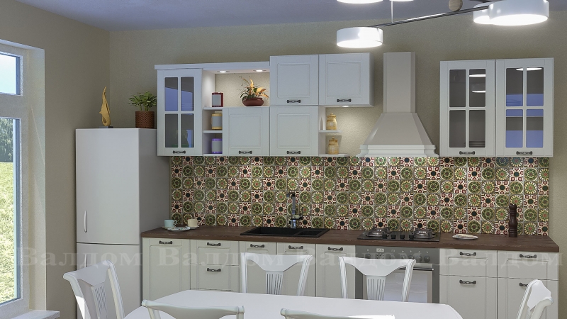 Кухня MDF бял мат 2